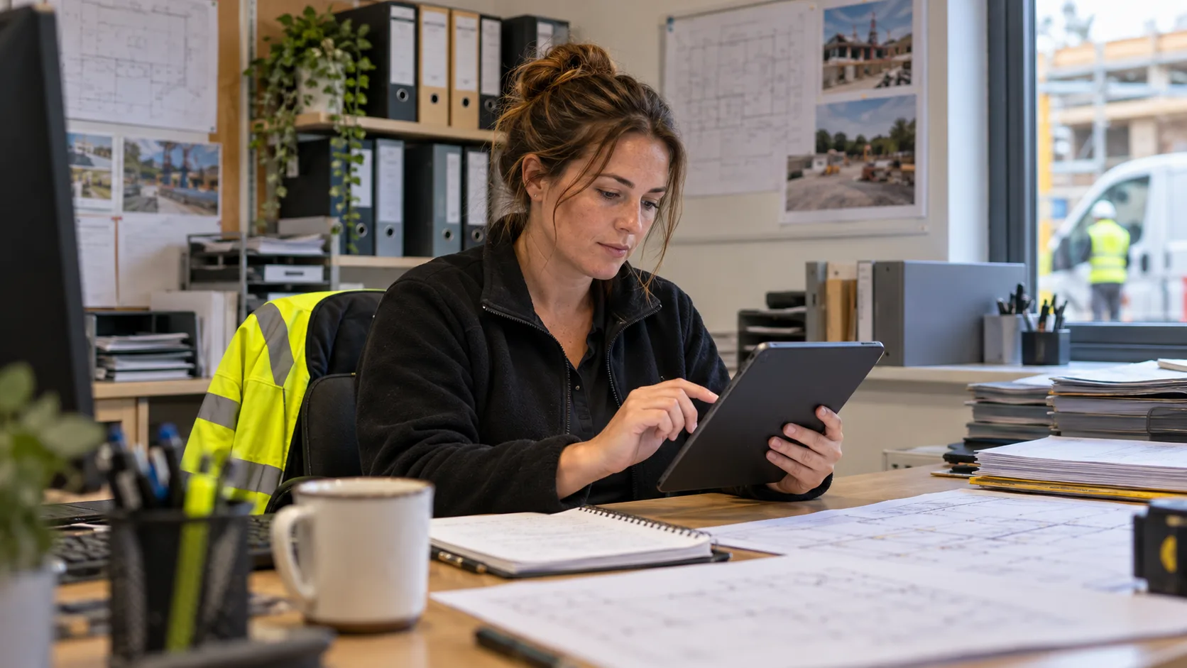 Photorealistic UK trade-business scene illustrating Field-Service Software for Small UK Contractors | TradeJobGuide